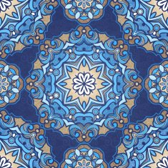 Vector seamless pattern with circle ornaments