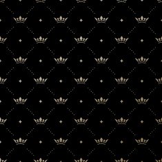 Seamless vector gold pattern with king crowns