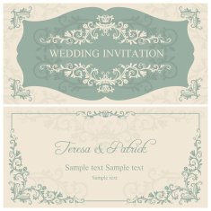 Baroque wedding invitation brown