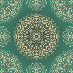 vector rich seamless background with symmetrical mandalas