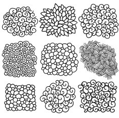 Black And White Abstract Doodle Set N2