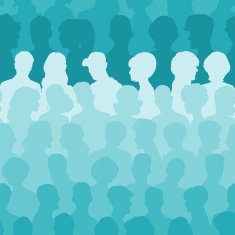 Seamless pattern of people silhouettes
