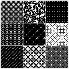 Collection of seamless black & white pattern N5