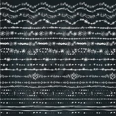 Hand drawn seamless border set Winter Doodle decor Chalkboard N2