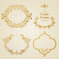Vector set of vintage ornaments in Eastern style