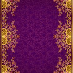 Vector floral border in Eastern style N4
