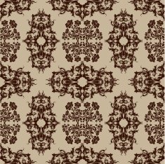 Flowers and Scroll Wallpaper - Seamless