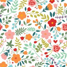 Seamless pattern with floral bouquets N2