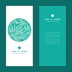 Vector emerald green plants vertical round frame pattern invitation greeting