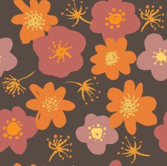 Seamless hand drawn floral pattern N6