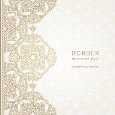 Vector seamless border in Eastern style N18