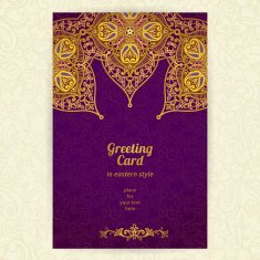 Vintage ornate cards in oriental style N13