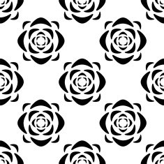 Seamless pattern with silhouettes flowers