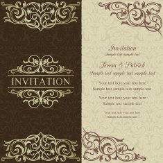Baroque invitation brown and beige