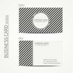 Vintage creative simple business card template with diagonal stripes pattern