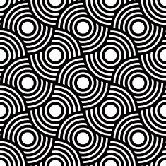 Seamless geometric pattern vector striped circles