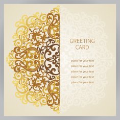 Vintage ornate card in east style N2