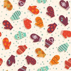 Seamless pattern with mittens N4