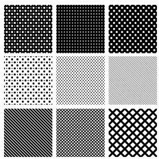 Set of simple geometric seamless patterns Vector illustration Background