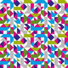 Bright seamless pattern with geometric figures colorful mosaic