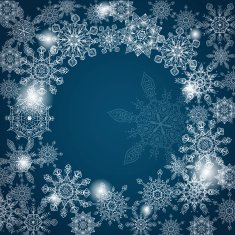 round frame of snowflakes