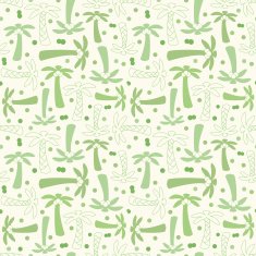 Coconut palm tree silhouette and outline seamless pattern