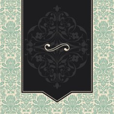 Vintage Frame on Damask Background