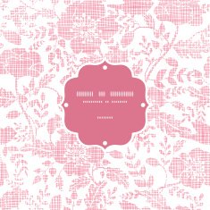 Pink textile birds and flowers frame seamless pattern background