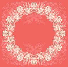 Frame of floral elements Vector frame in gzhel style