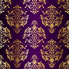 Intricate Gold-on-Purple seamless sari pattern