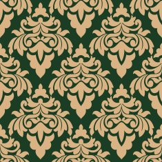 Green and beige seamless floral pattern