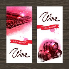 Banners of wine vintage background