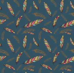 Seamless ethnic pattern with feathers