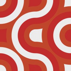 Seamless 1970's inspired design on white paper