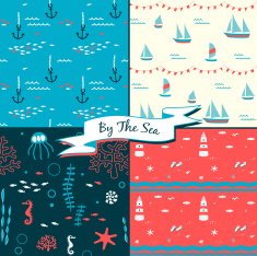 Nautical patterns Vacation by the sea themed N2