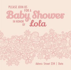 Invitation cards for Baby Shower flower design vector template