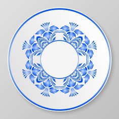 Vector blue decorative plate