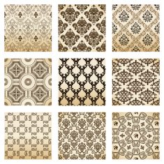 set seamless wallpaper old flower decorative vintage