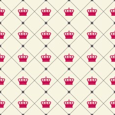 hand drawn abstract crown seamless pattern