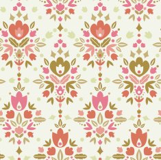 Ornamental Flower Dance Seamless Pattern Background N2