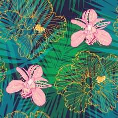 tropical pattern with flowers