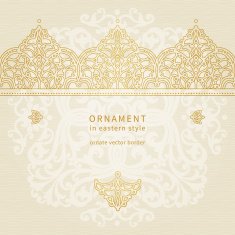 Vector seamless border in Eastern style N23