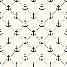 Seamless vector pattern of anchor shape and line N5
