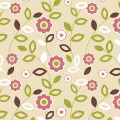 Flower and leaf seamless pattern