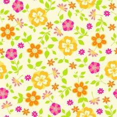 Floral Seamless Repeat Pattern Vector Illustration