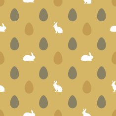 Happy Easter background with eggs and rabbits