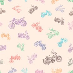 Seamless texture with mopeds