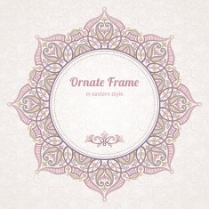 Filigree vector frame in Eastern style N4