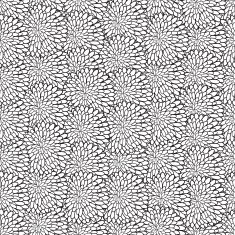 Black Chrysanthemum Flower Seamless Pattern