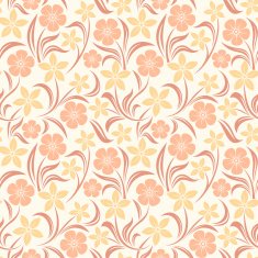 Seamless orange floral pattern Vector illustration
